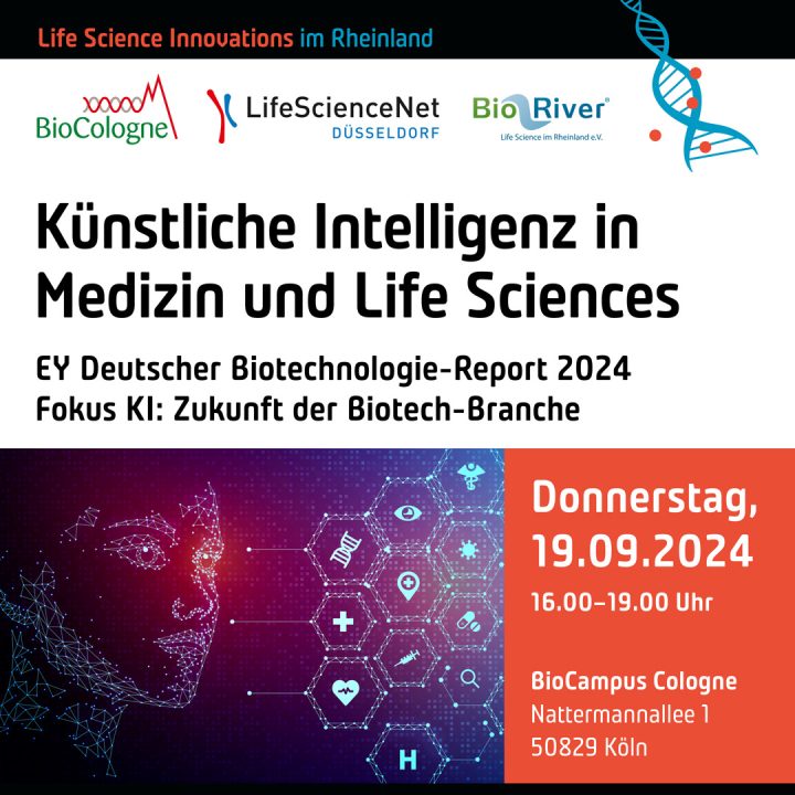 Veranstaltung am 19. September 2024: Life Science Innovations im Rheinland – KI in Medizin und Life Sciences